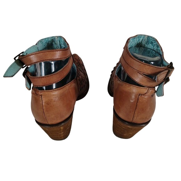 Corral Studded Leather Ankle Cowboy Boots Brown Western Women’s Size 8 - Picture 3 of 8